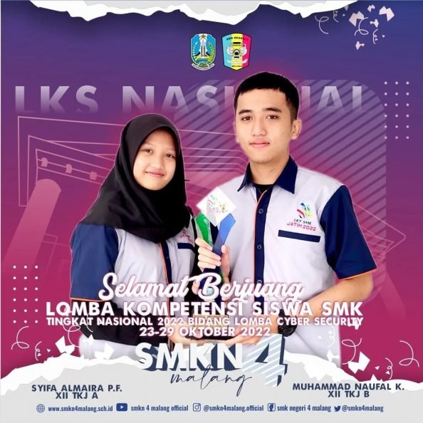 Juara 3 LKS Nasional Ke 30 Bidang Lomba Cyber Security SMK Negeri 4